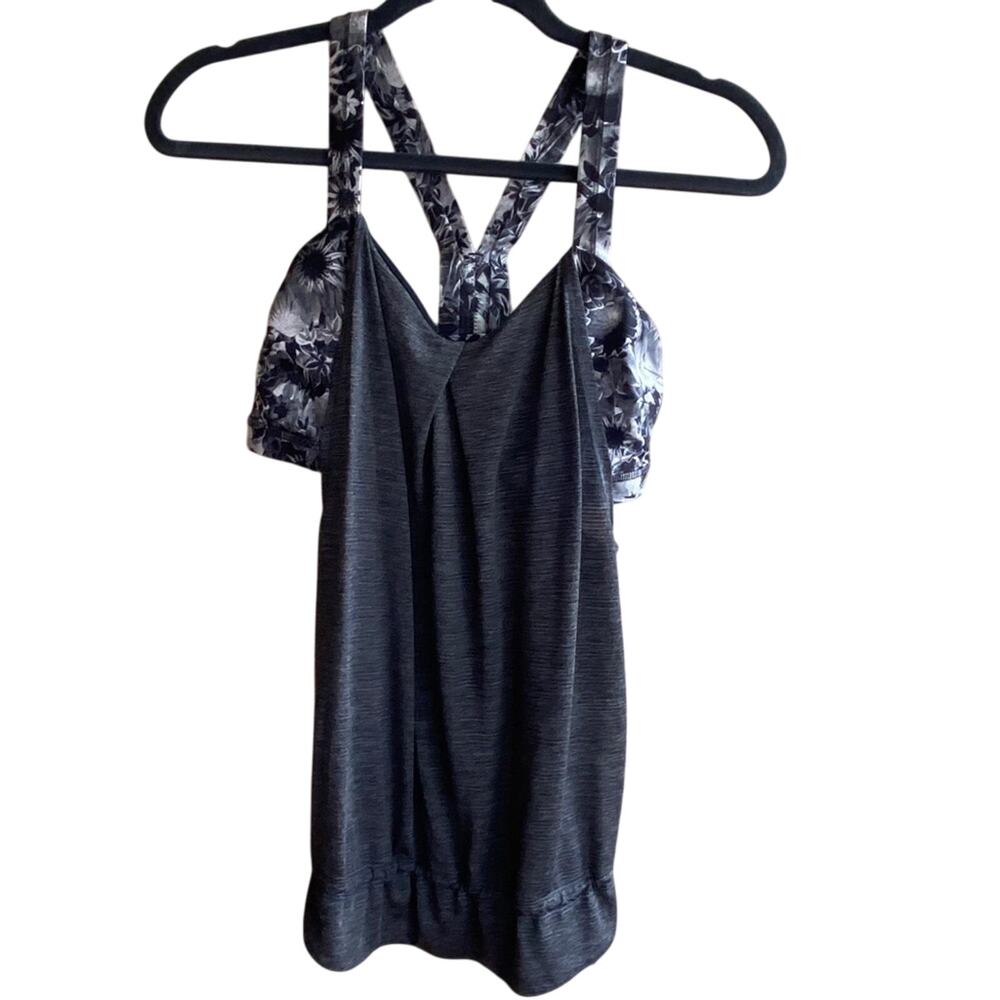 Lululemon Rest Less Tank Flowabunga Black Angel Wing Women's Size 6